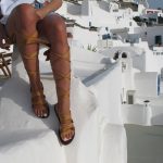 Mustard Yellow Gladiator Lace-Up Sandals